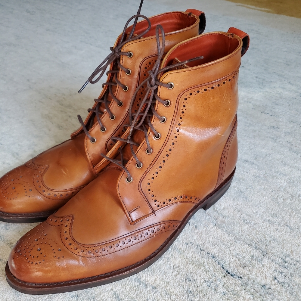 Classic Brown Leather Brogue Boots
